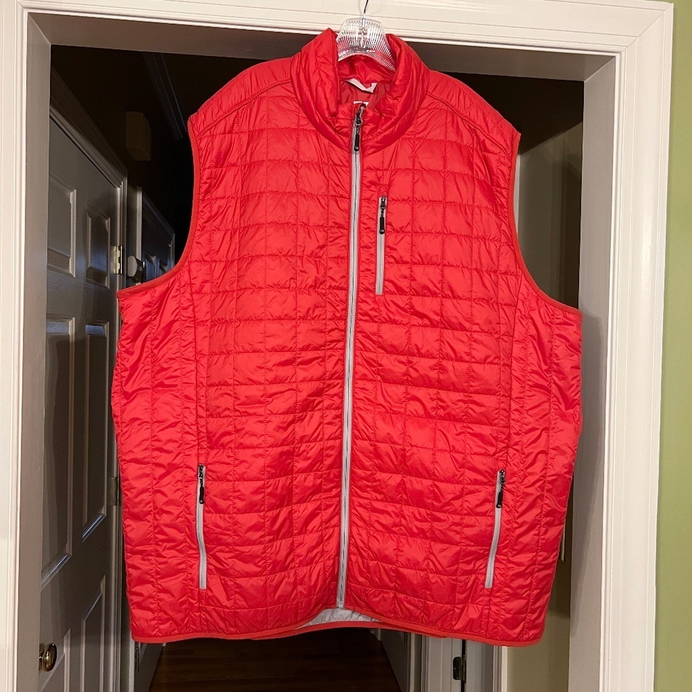 NWOT Men's Cutter & Buck Rainier CB WeatherTec PrimaLoft Puffer Vest Red Sz 4XT